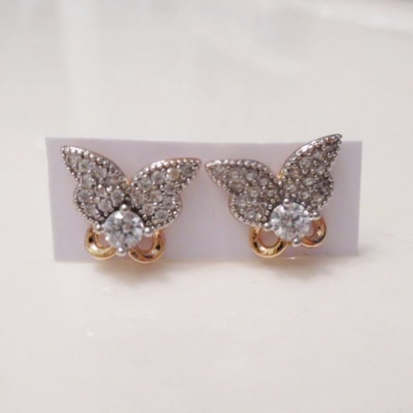 Fashion Jewelry Jewelry - Cubic Zirconia Butterfly Wg/Yg Stud Earrings